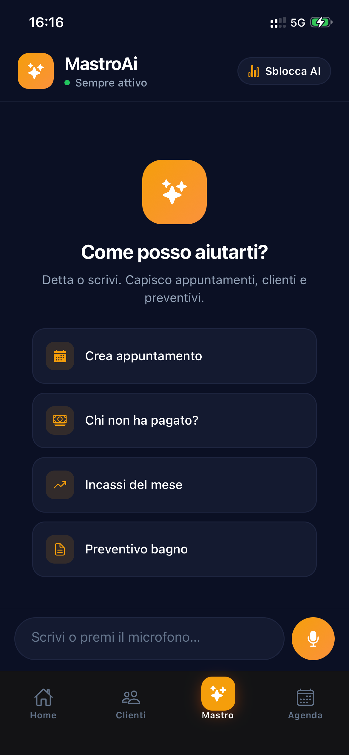 Assistente AI dentro l’app MastroAI